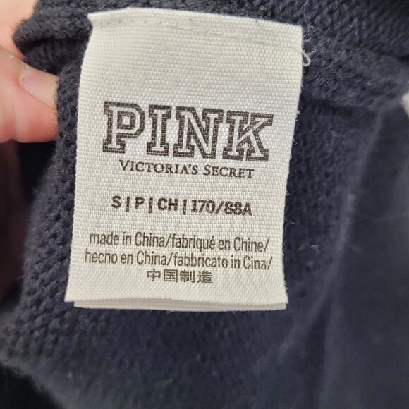 Pink Victorias Secret varsity black knit button front cardigan sweater - Picture 7 of 8